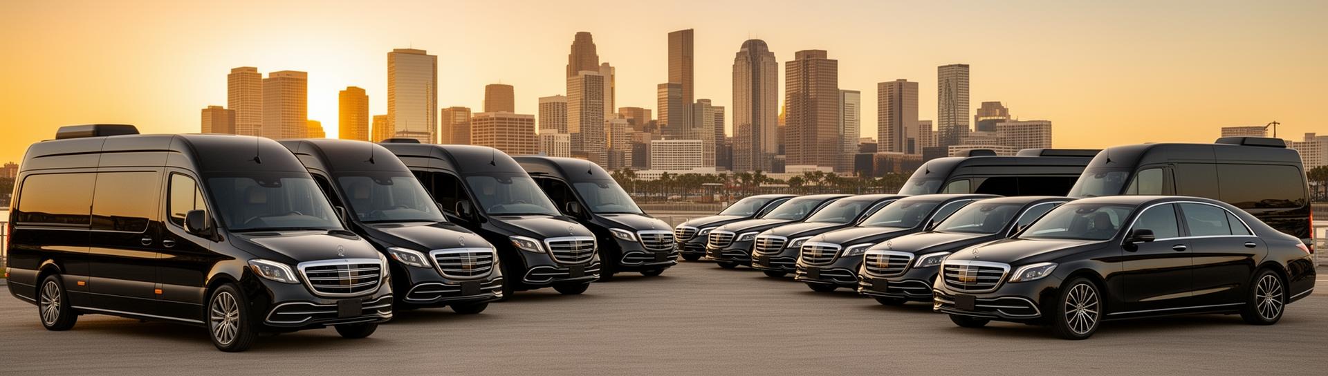 Houston Private Charter Service fleet with Mercedes vehicles